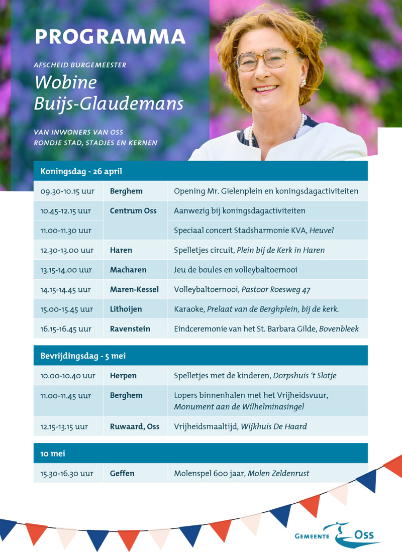 Flyer afscheid burgemeester van de inwoners van Oss