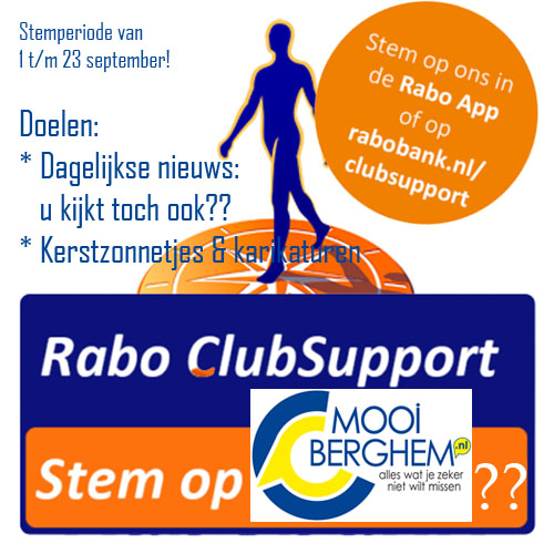 Stemmen Rabo ClubSupport kan tot en met 23 september, steun je Stichting Mooi Berghem??