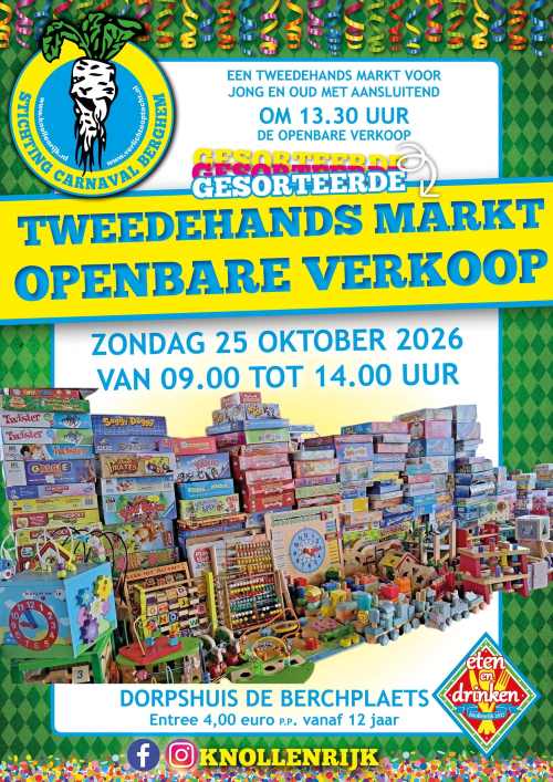 Grote rommelmarkt en openbare verkoop op zondag 25 oktober